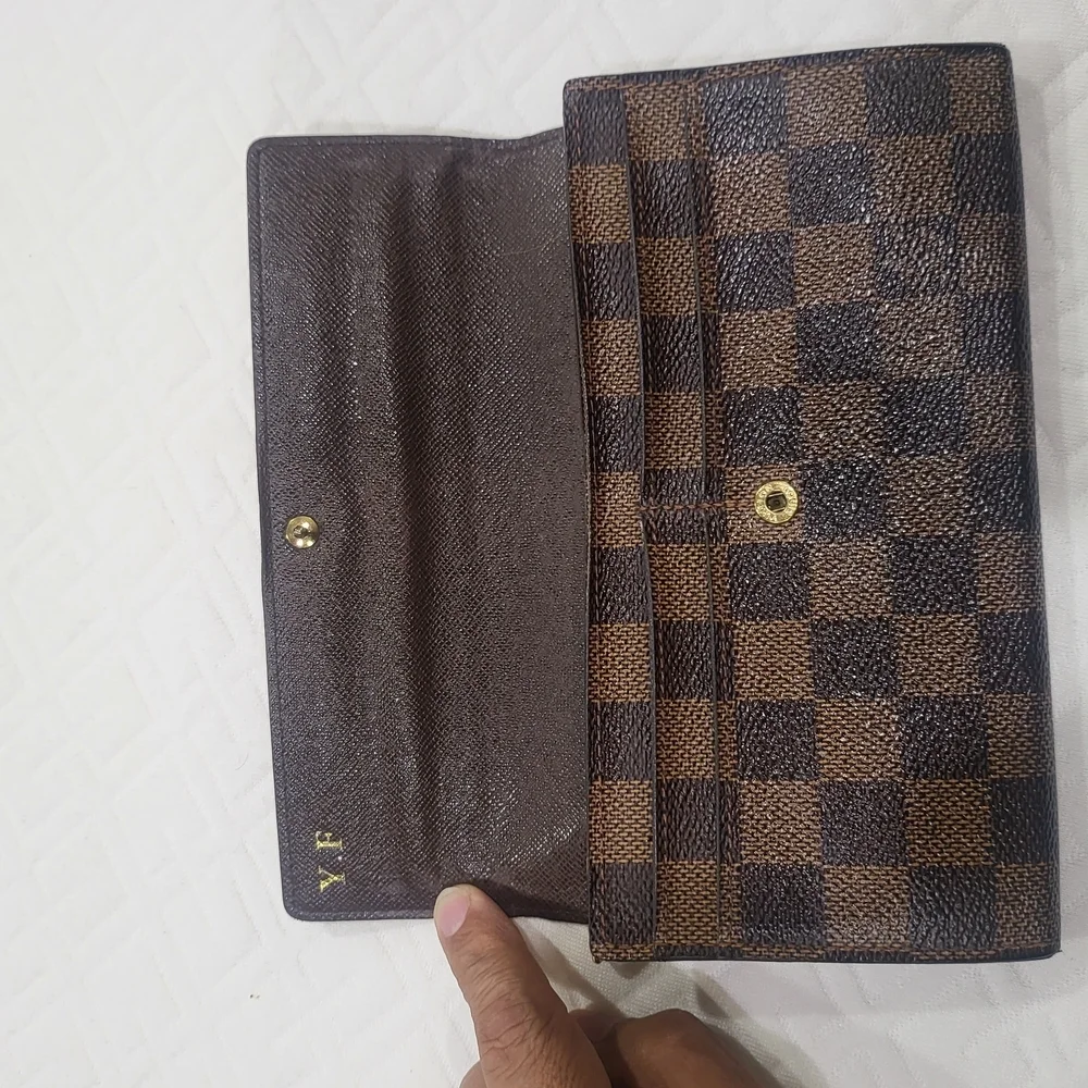 Louis Vuitton Damier Ebene Canvas Sarah Long Wallet